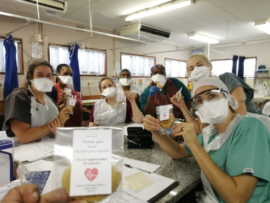 Nurses with cookies | Mountain View Baptist Church, Lakeside, Cape Town, South Africa